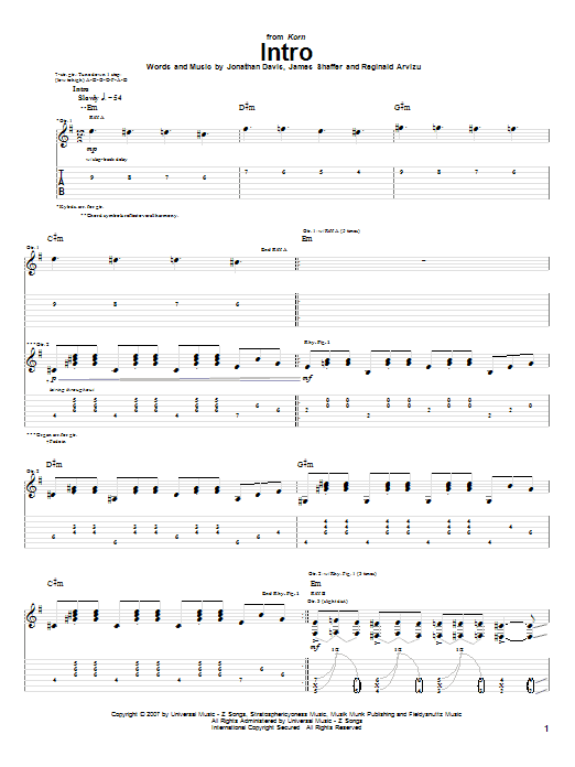 Intro sheet music