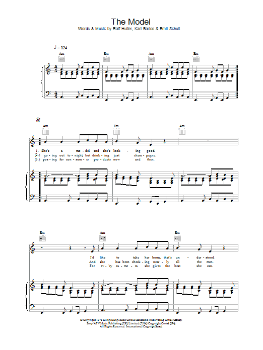 Kraftwerk The Model Sheet Music Notes & Chords for Saxophone - Download or Print PDF