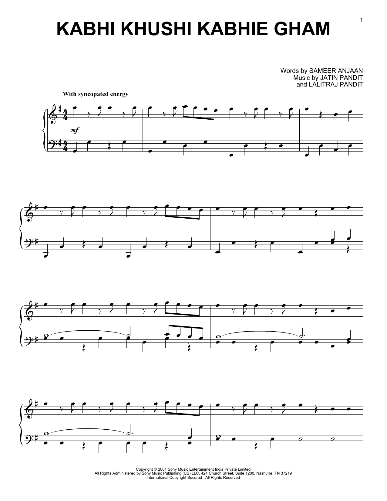 Kris Bowers Kabhi Khushi Kabhie Gham (from the Netflix series Bridgerton) Sheet Music Notes & Chords for Piano Solo - Download or Print PDF