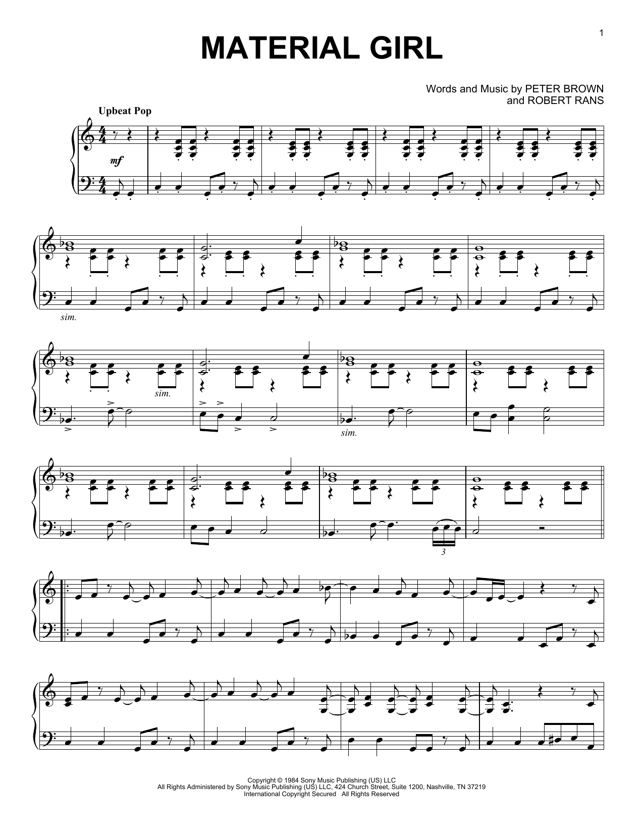 Kris Bowers Material Girl (from the Netflix series Bridgerton) Sheet Music Notes & Chords for Piano Solo - Download or Print PDF