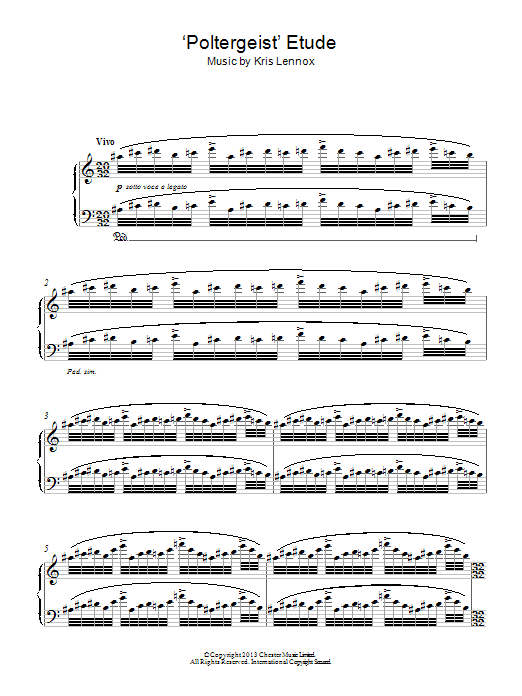 Kris Lennox 'Poltergeist' Etude Sheet Music Notes & Chords for Piano - Download or Print PDF
