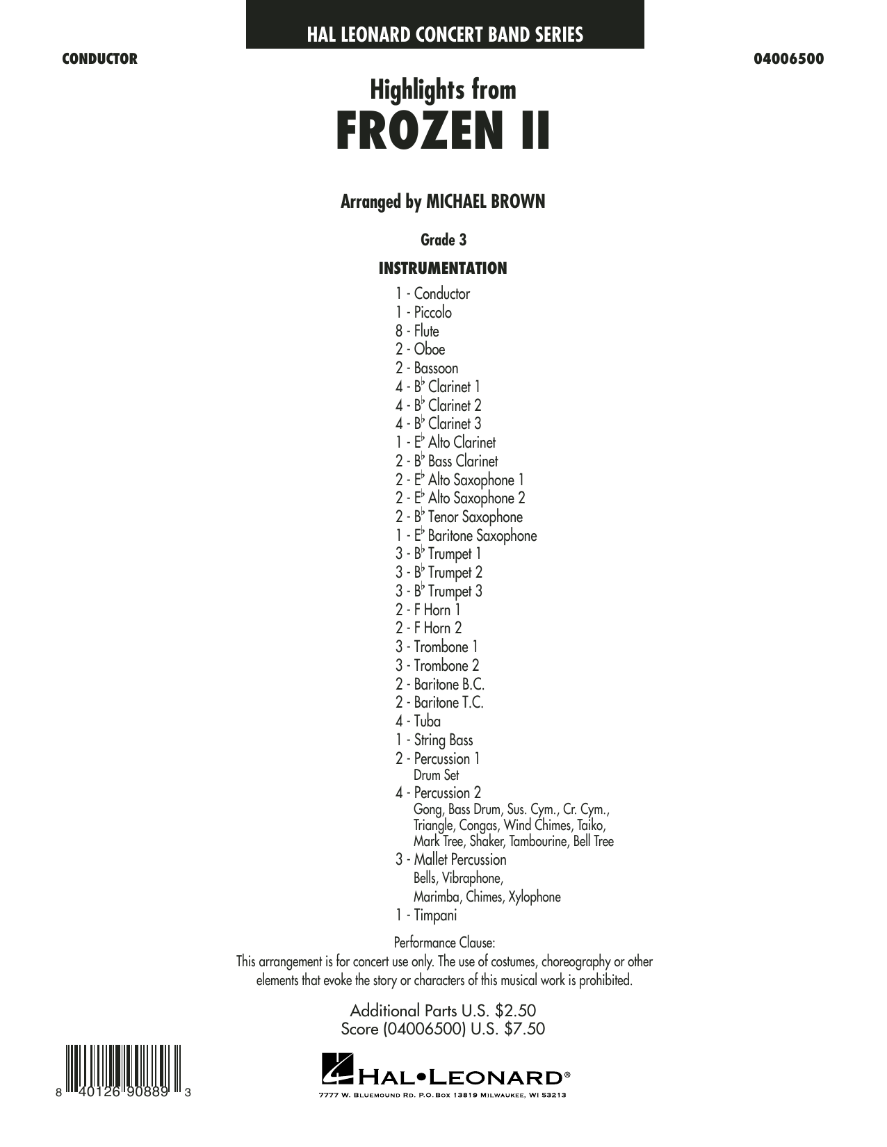 Kristen Anderson-Lopez & Robert Lopez Highlights from Disney's Frozen 2 (arr. Michael Brown) - Conductor Score (Full Score) Sheet Music Notes & Chords for Concert Band - Download or Print PDF Kristen Anderson-Lopez & Robert Lopez Highlights from Disney's Frozen 2 (arr. Michael Brown) - Conductor Score (Full Score) Sheet Music Notes & Chords for Concert Band - Download or Print PDF