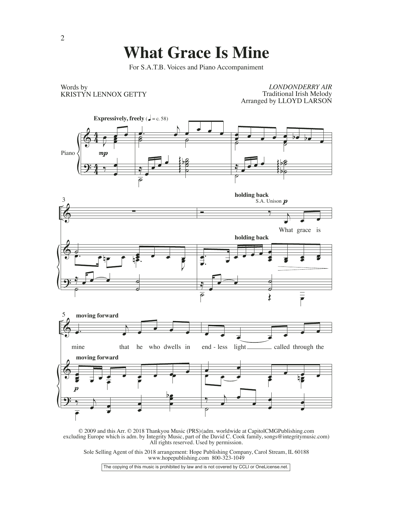 Kristyn Lennox Getty What Grace Is Mine Sheet Music Notes & Chords for Choral - Download or Print PDF