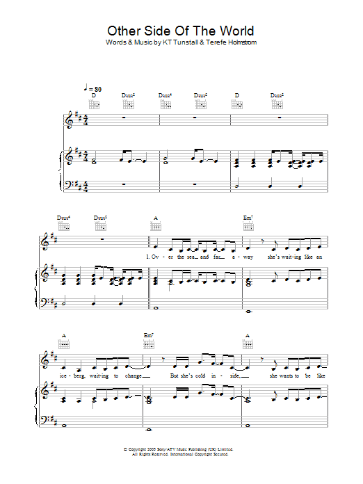 KT Tunstall Other Side Of The World Sheet Music Notes & Chords for Flute - Download or Print PDF