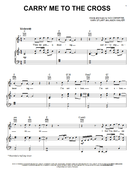 Kutless Carry Me To The Cross Sheet Music Notes & Chords for Piano, Vocal & Guitar (Right-Hand Melody) - Download or Print PDF