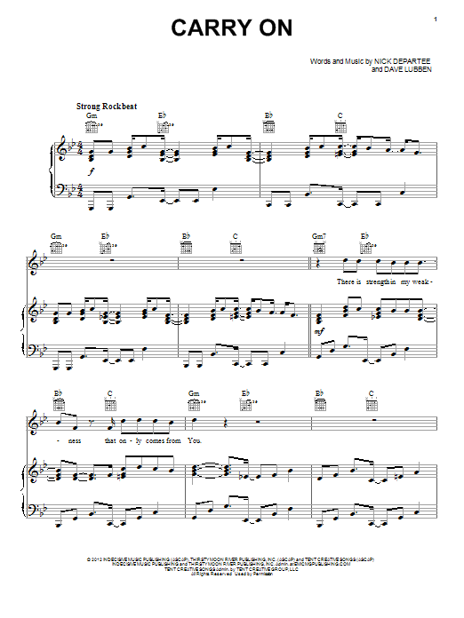 Kutless Carry On Sheet Music Notes & Chords for Piano, Vocal & Guitar (Right-Hand Melody) - Download or Print PDF Kutless Carry On Sheet Music Notes & Chords for Piano, Vocal & Guitar (Right-Hand Melody) - Download or Print PDF