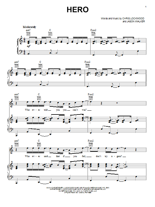 Kutless Hero Sheet Music Notes & Chords for Piano, Vocal & Guitar (Right-Hand Melody) - Download or Print PDF