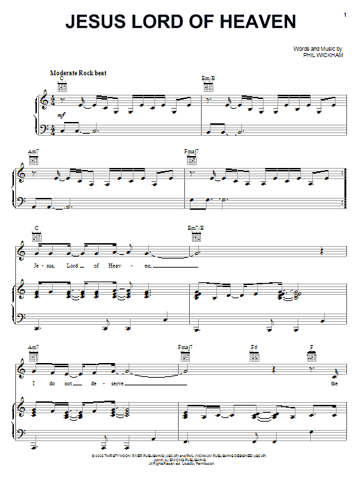 Kutless Jesus Lord Of Heaven Sheet Music Notes & Chords for Piano, Vocal & Guitar (Right-Hand Melody) - Download or Print PDF Kutless Jesus Lord Of Heaven Sheet Music Notes & Chords for Piano, Vocal & Guitar (Right-Hand Melody) - Download or Print PDF