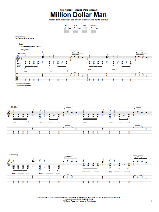 Kutless Million Dollar Man Sheet Music Notes & Chords for Guitar Tab - Download or Print PDF Kutless Million Dollar Man Sheet Music Notes & Chords for Guitar Tab - Download or Print PDF