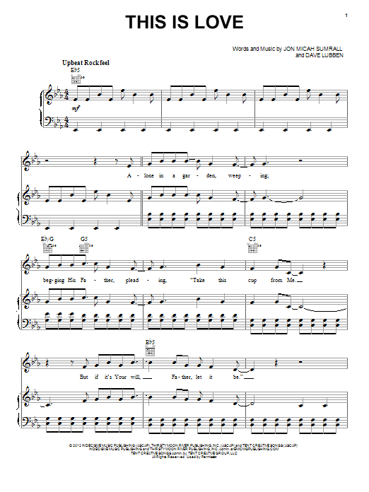 Kutless This Is Love Sheet Music Notes & Chords for Piano, Vocal & Guitar (Right-Hand Melody) - Download or Print PDF Kutless This Is Love Sheet Music Notes & Chords for Piano, Vocal & Guitar (Right-Hand Melody) - Download or Print PDF