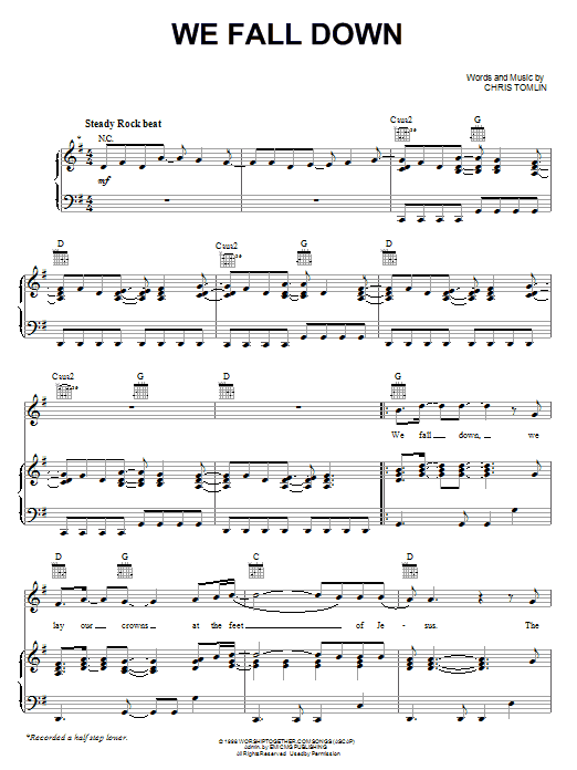 Kutless We Fall Down Sheet Music Notes & Chords for Easy Guitar Tab - Download or Print PDF