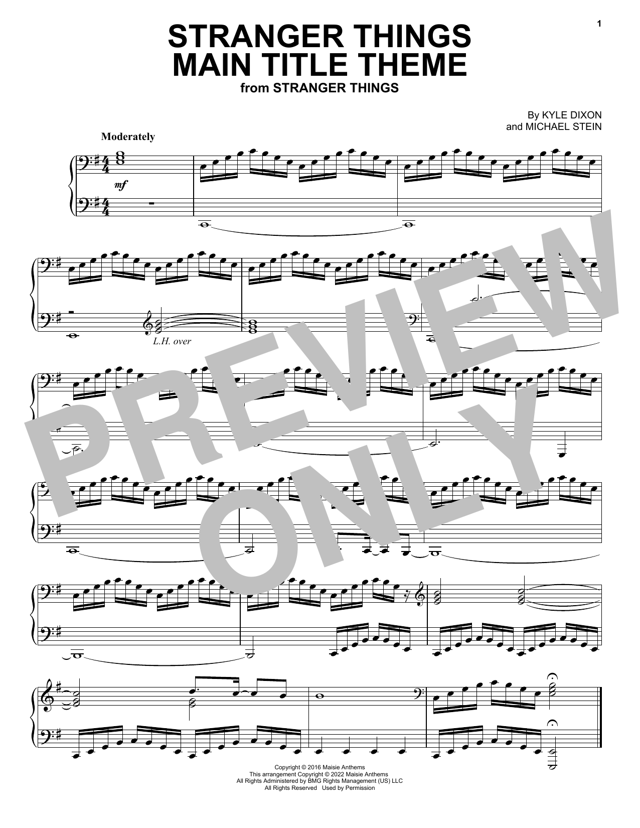 Kyle Dixon & Michael Stein Stranger Things Main Title Theme Sheet Music Notes & Chords for Easy Piano - Download or Print PDF