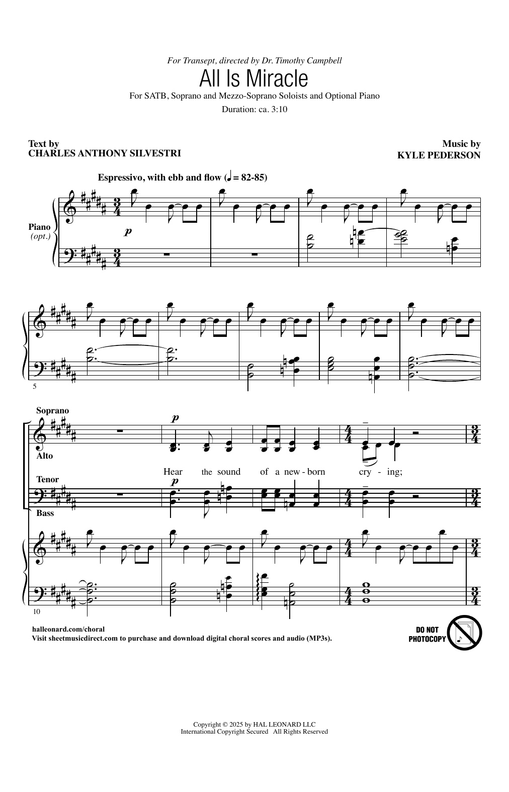 Kyle Pederson All Is Miracle Sheet Music Notes & Chords for SATB Choir - Download or Print PDF Kyle Pederson All Is Miracle Sheet Music Notes & Chords for SATB Choir - Download or Print PDF