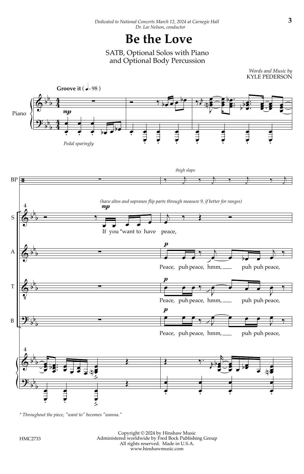 Kyle Pederson Be The Love Sheet Music Notes & Chords for SATB Choir - Download or Print PDF