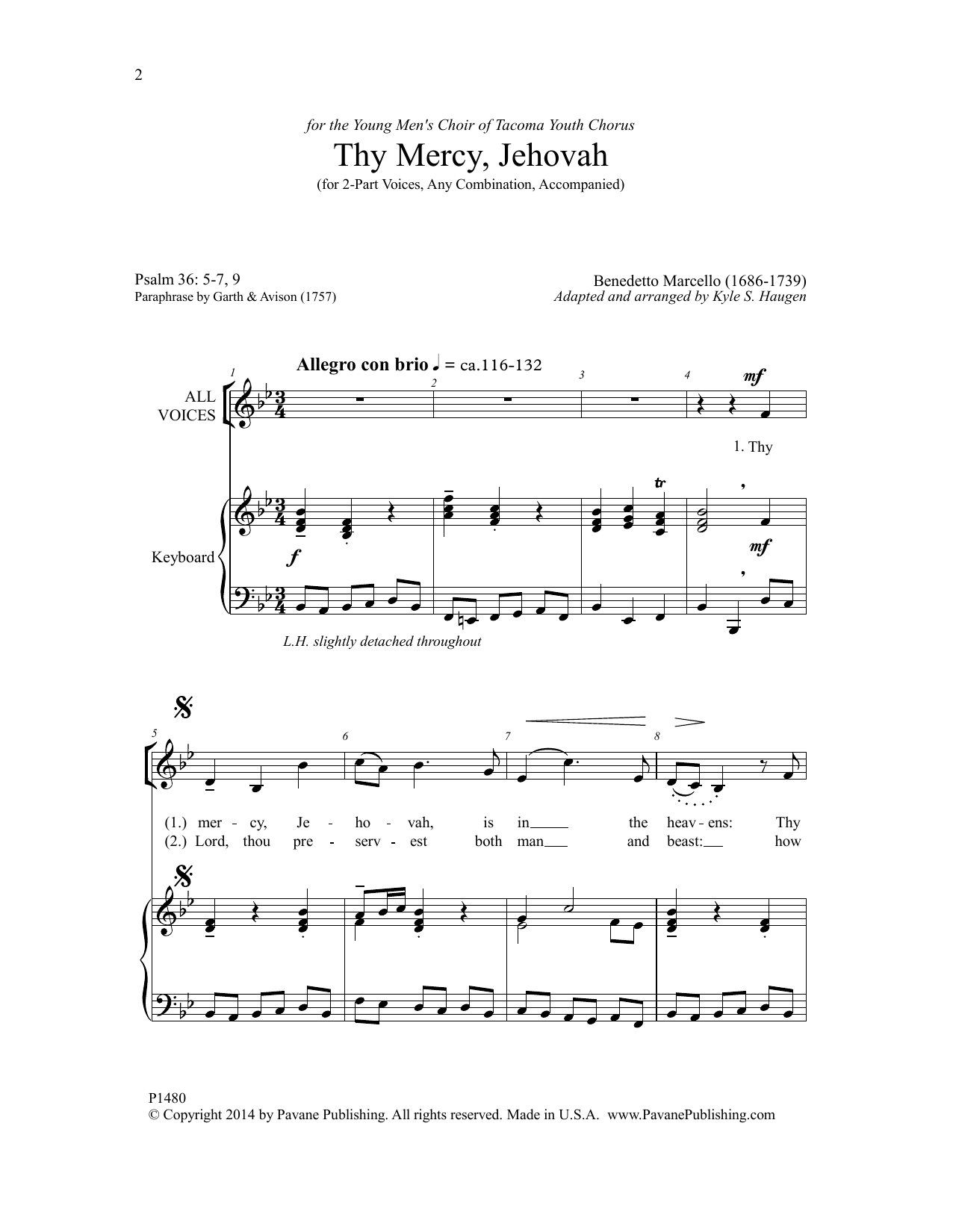 Kyle S. Haugen Thy Mercy, Jehovah Sheet Music Notes & Chords for Choral - Download or Print PDF