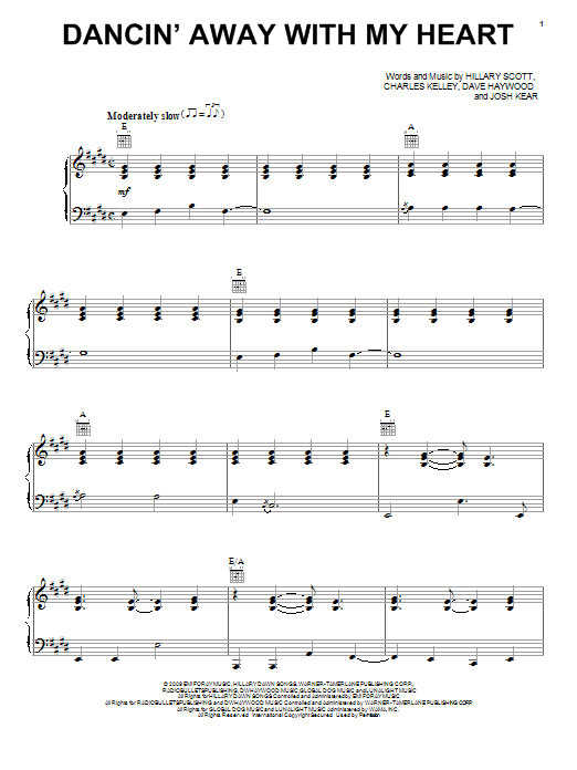 Lady A Dancin' Away With My Heart Sheet Music Notes & Chords for Piano, Vocal & Guitar (Right-Hand Melody) - Download or Print PDF