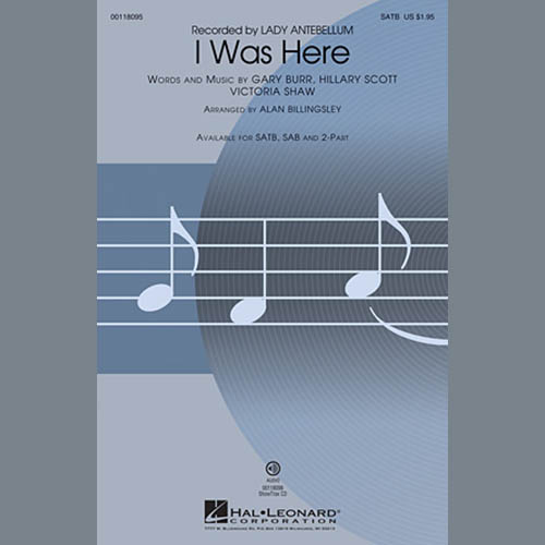 Lady A, I Was Here (arr. Alan Billingsley), 2-Part Choir