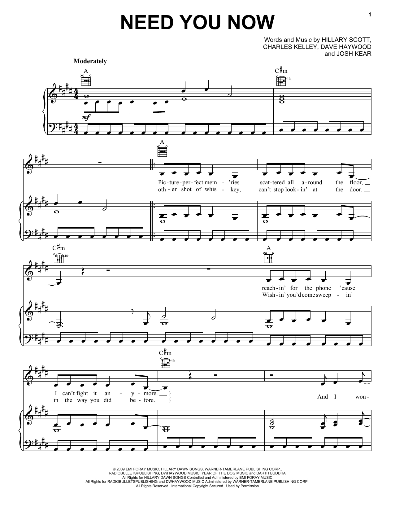 Lady A Need You Now Sheet Music Notes & Chords for Ukulele - Download or Print PDF