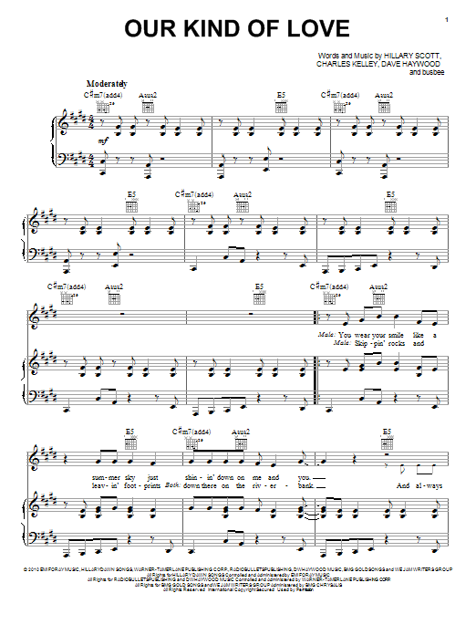 Lady A Our Kind Of Love Sheet Music Notes & Chords for Easy Guitar Tab - Download or Print PDF