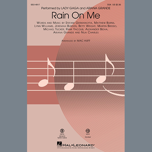 Lady Gaga & Ariana Grande, Rain On Me (arr. Mac Huff), SATB Choir