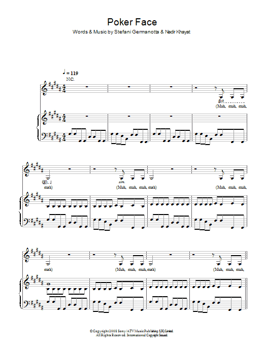 Lady Gaga Poker Face Sheet Music Notes & Chords for Alto Saxophone - Download or Print PDF
