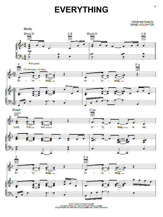 Israel Houghton Everything Sheet Music Notes & Chords for Piano, Vocal & Guitar (Right-Hand Melody) - Download or Print PDF Israel Houghton Everything Sheet Music Notes & Chords for Piano, Vocal & Guitar (Right-Hand Melody) - Download or Print PDF