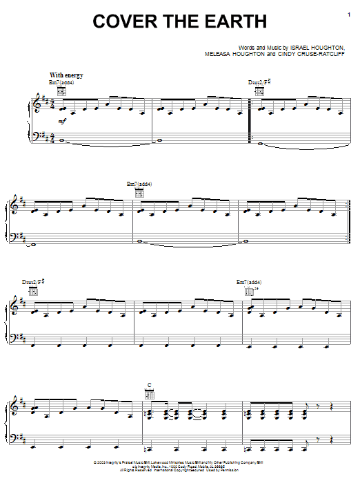 Israel Houghton Cover The Earth Sheet Music Notes & Chords for Piano, Vocal & Guitar (Right-Hand Melody) - Download or Print PDF