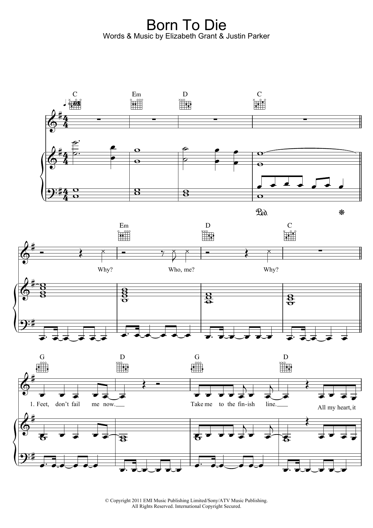 Lana Del Rey Born To Die Sheet Music Notes & Chords for Flute - Download or Print PDF