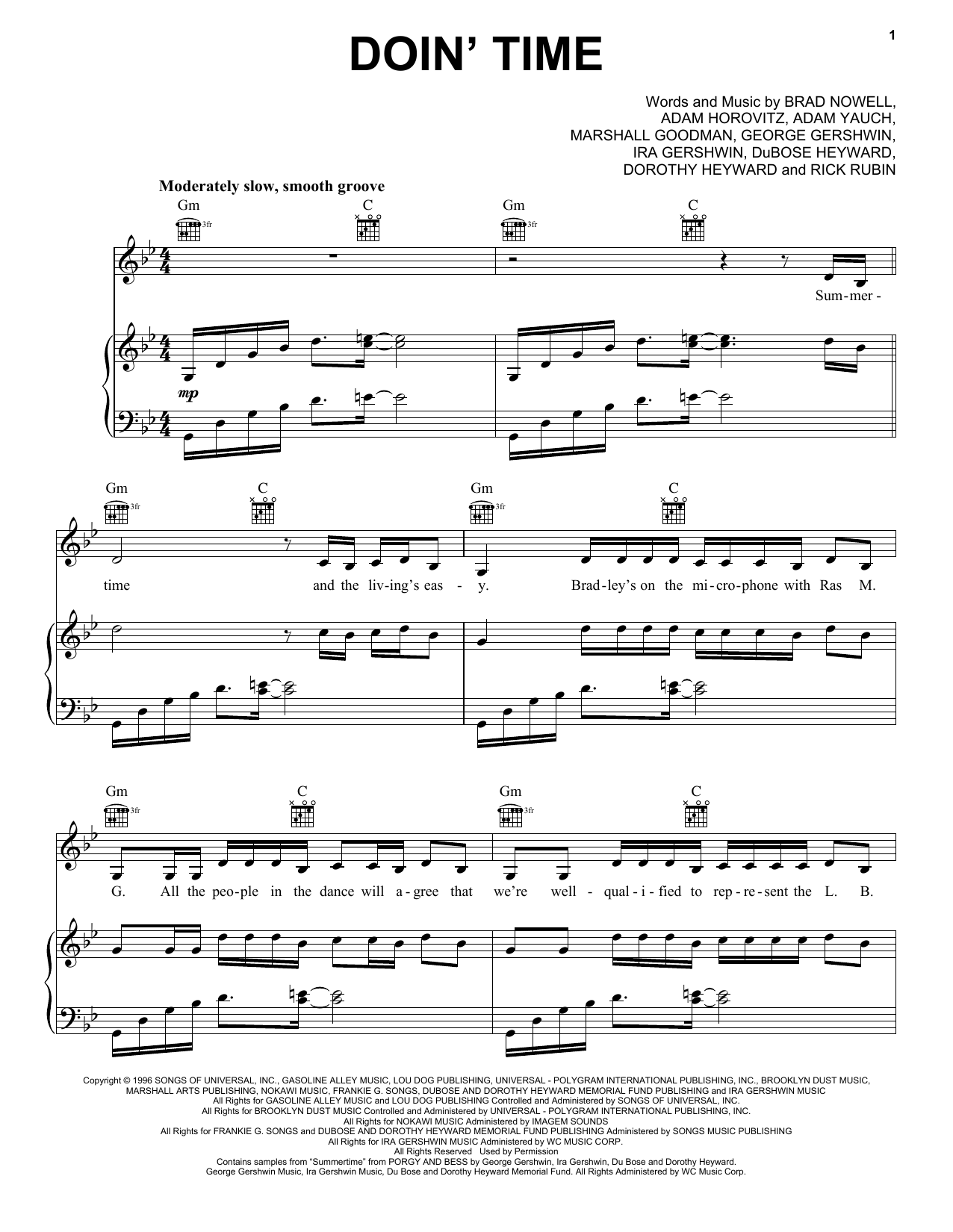 Lana Del Rey Doin' Time Sheet Music Notes & Chords for Piano, Vocal & Guitar (Right-Hand Melody) - Download or Print PDF