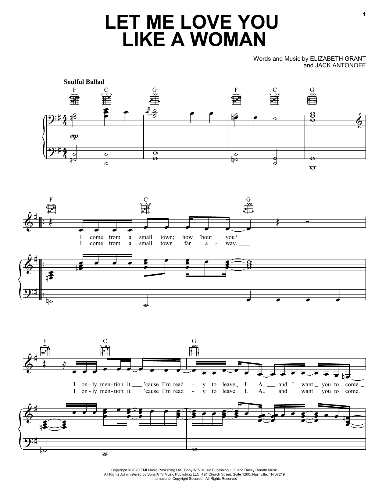 Lana Del Rey Let Me Love You Like A Woman Sheet Music Notes & Chords for Piano, Vocal & Guitar (Right-Hand Melody) - Download or Print PDF