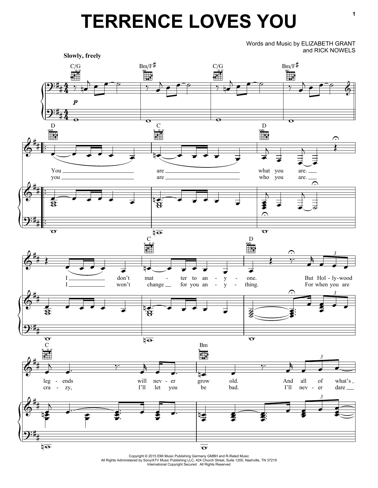 Lana Del Rey Terrence Loves You Sheet Music Notes & Chords for Piano, Vocal & Guitar (Right-Hand Melody) - Download or Print PDF