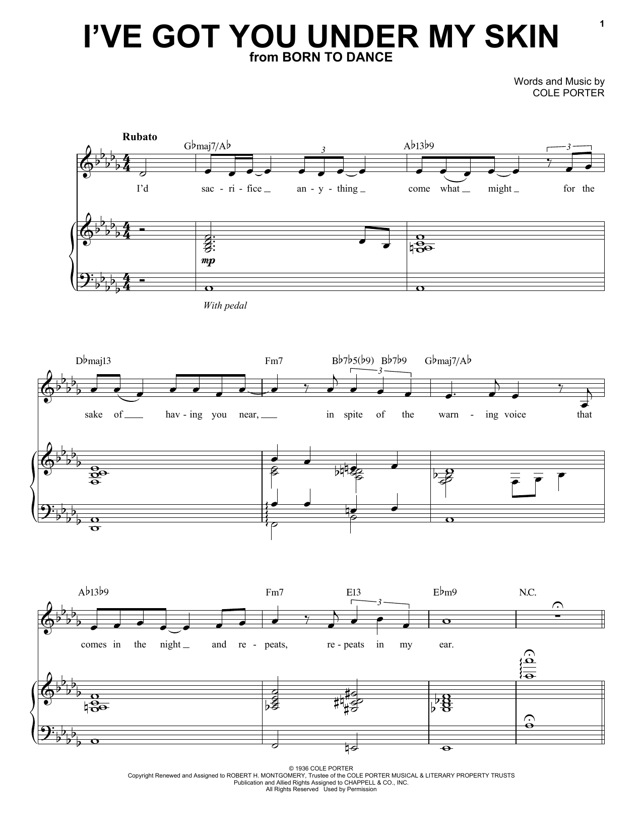 Landau Eugene Murphy, Jr. I've Got You Under My Skin Sheet Music Notes & Chords for Piano, Vocal & Guitar (Right-Hand Melody) - Download or Print PDF