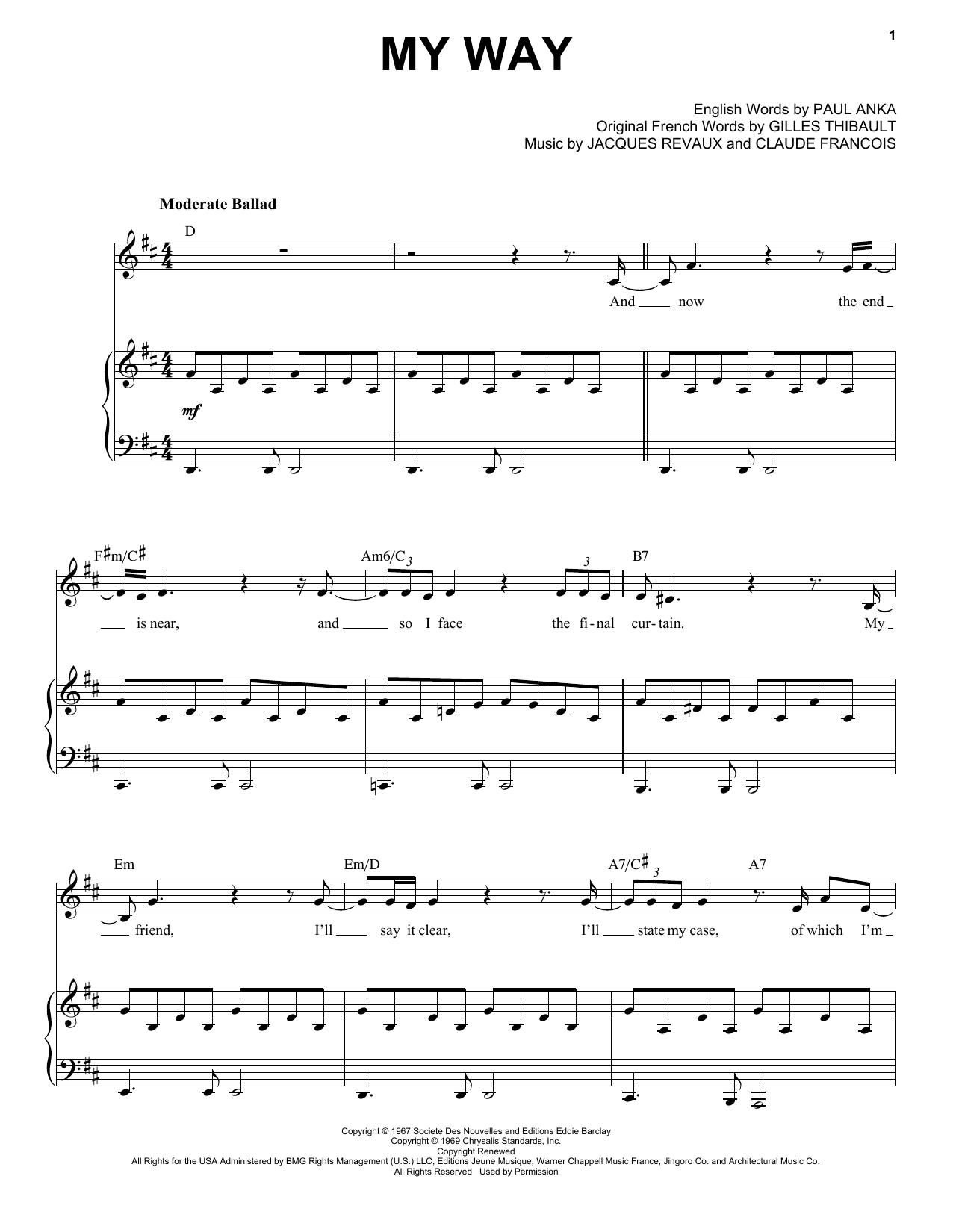 Landau Eugene Murphy, Jr. My Way Sheet Music Notes & Chords for Piano, Vocal & Guitar (Right-Hand Melody) - Download or Print PDF
