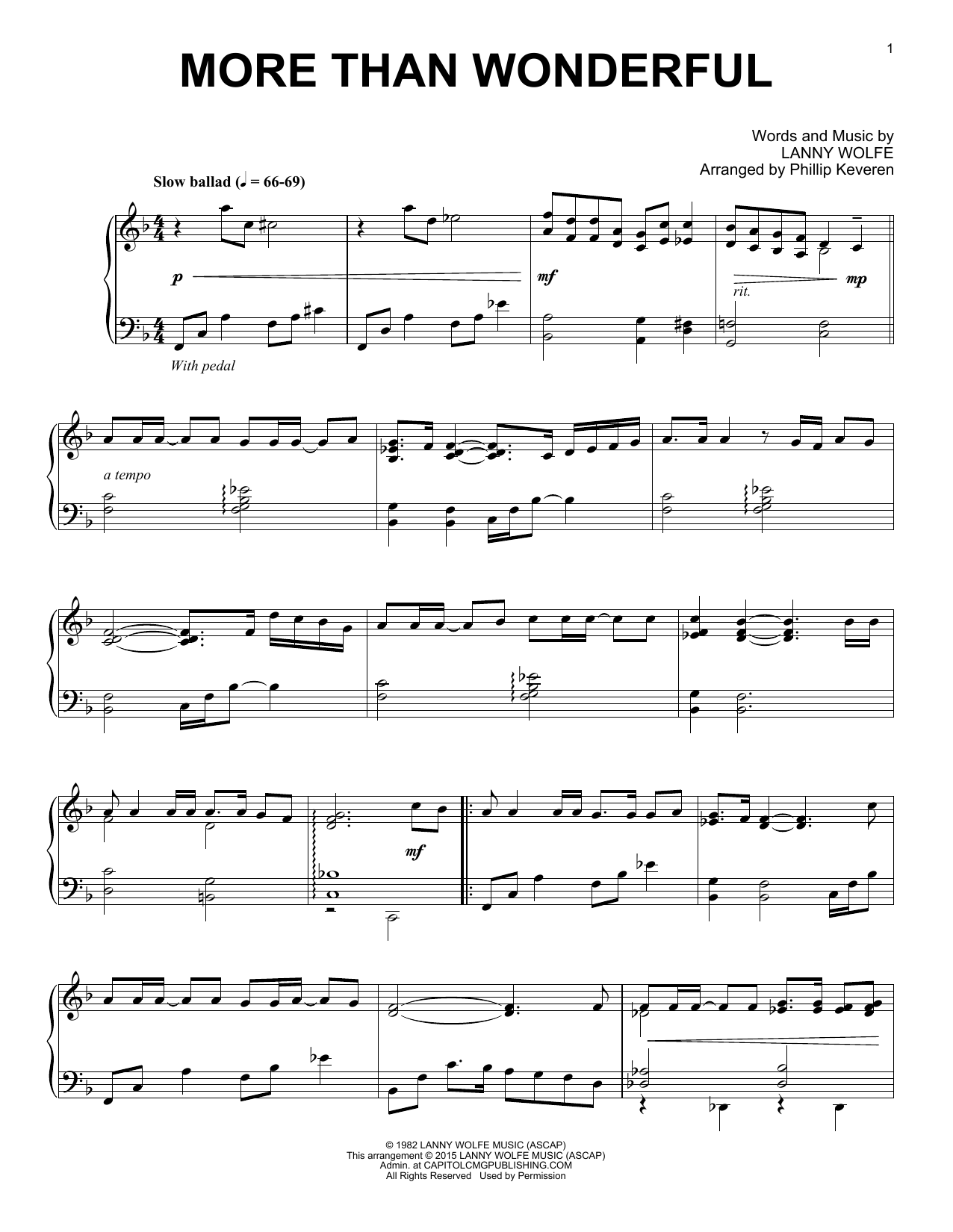 Phillip Keveren More Than Wonderful Sheet Music Notes & Chords for Piano - Download or Print PDF
