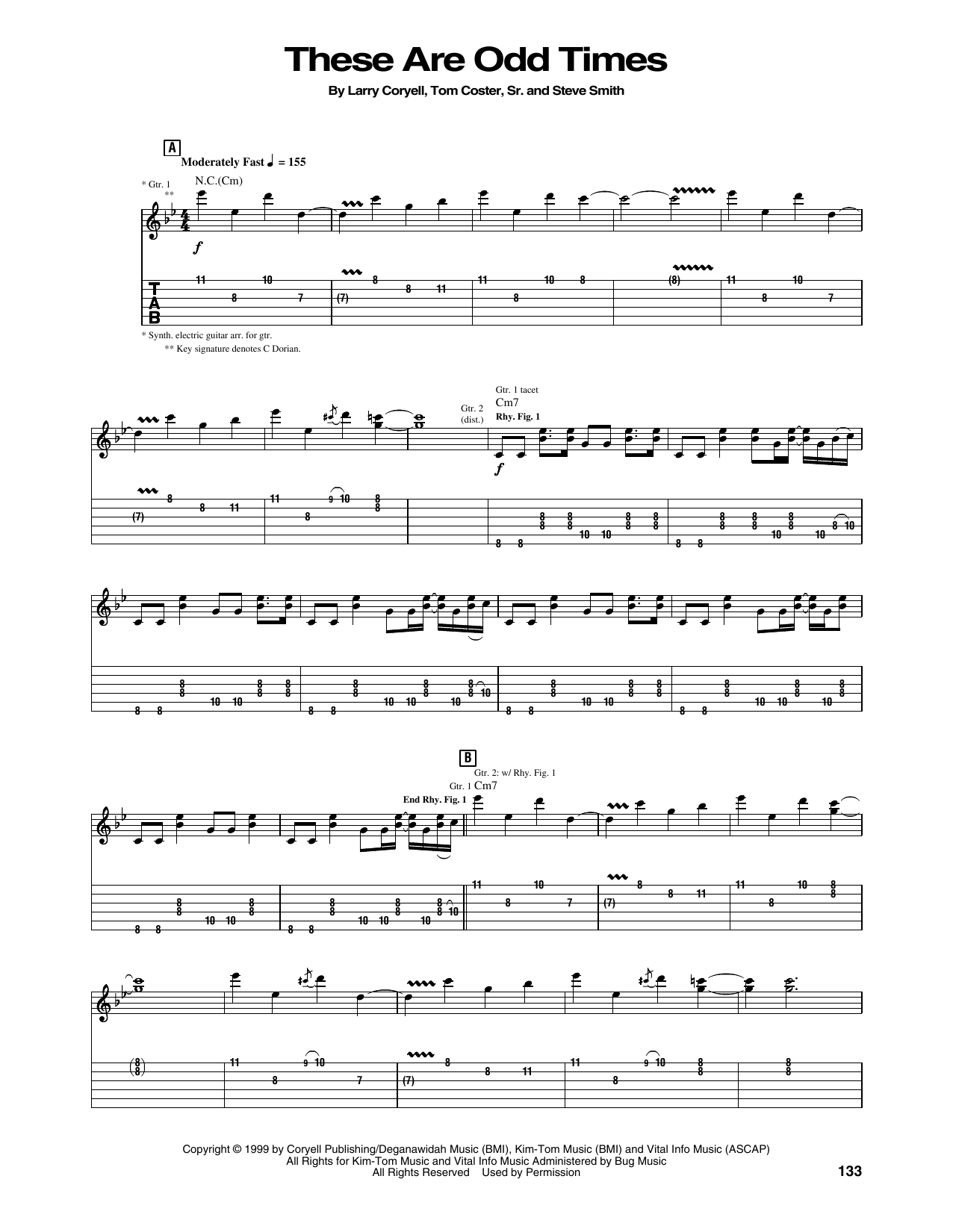 Larry Coryell These Are Odd Times Sheet Music Notes & Chords for Guitar Tab - Download or Print PDF