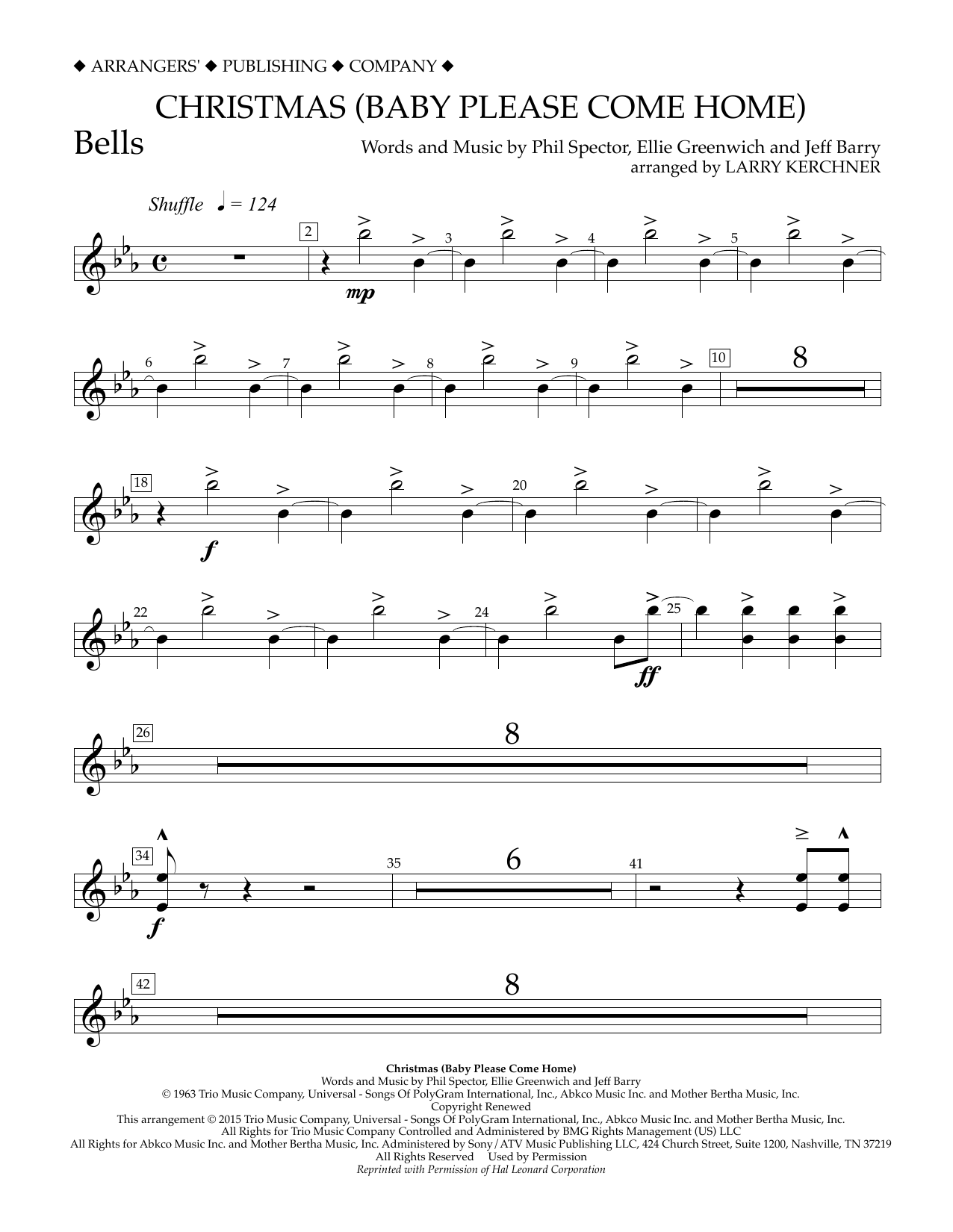 Larry Kerchner Christmas (Baby Please Come Home) - Bells Sheet Music Notes & Chords for Concert Band - Download or Print PDF