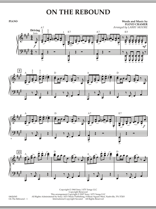 Larry Moore On the Rebound - Piano Sheet Music Notes & Chords for Orchestra - Download or Print PDF