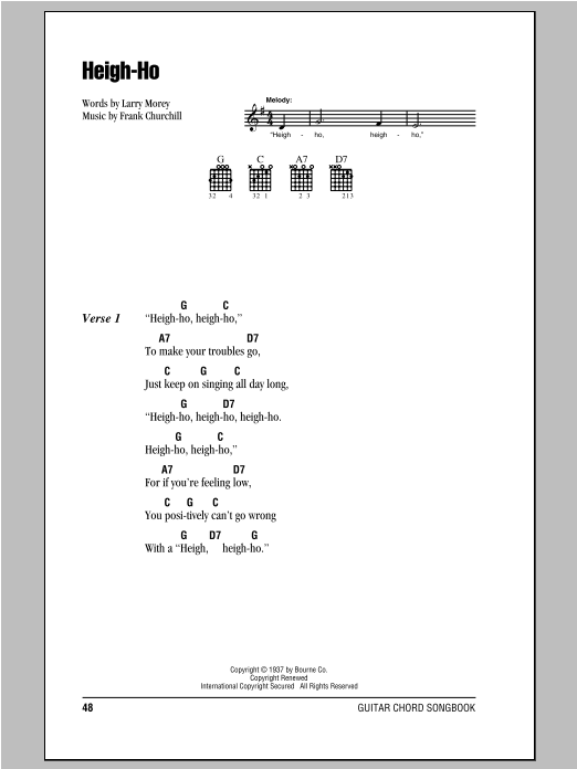 Larry Morey Heigh-Ho Sheet Music Notes & Chords for Clarinet - Download or Print PDF