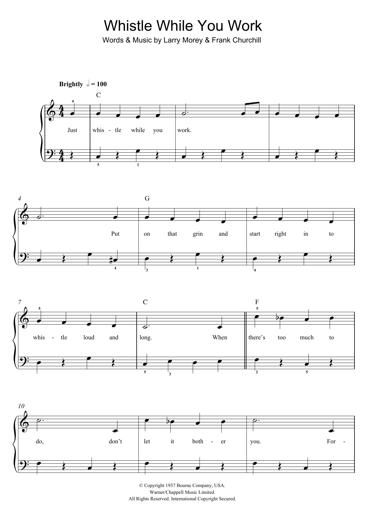 Larry Morey Whistle While You Work Sheet Music Notes & Chords for Clarinet - Download or Print PDF