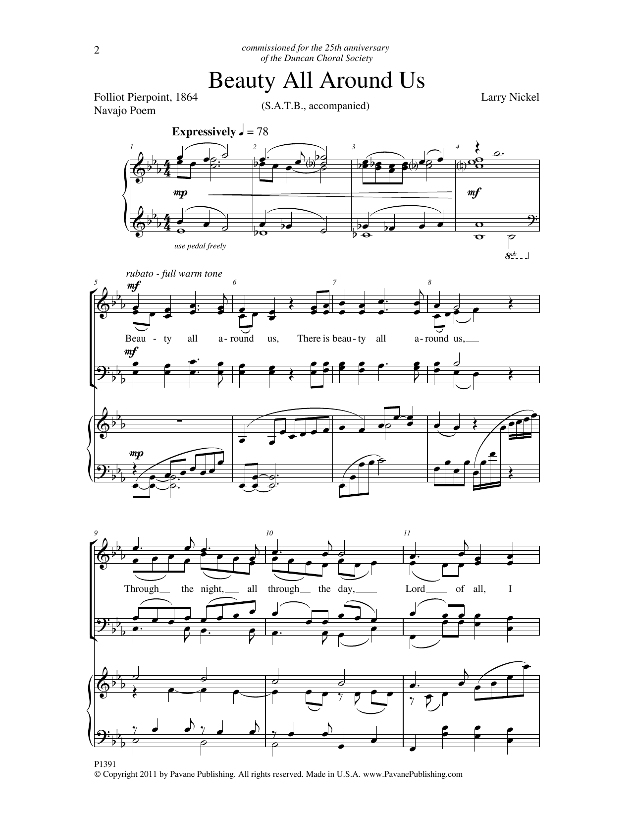 Larry Nickel Beauty All Around Us Sheet Music Notes & Chords for Choral - Download or Print PDF