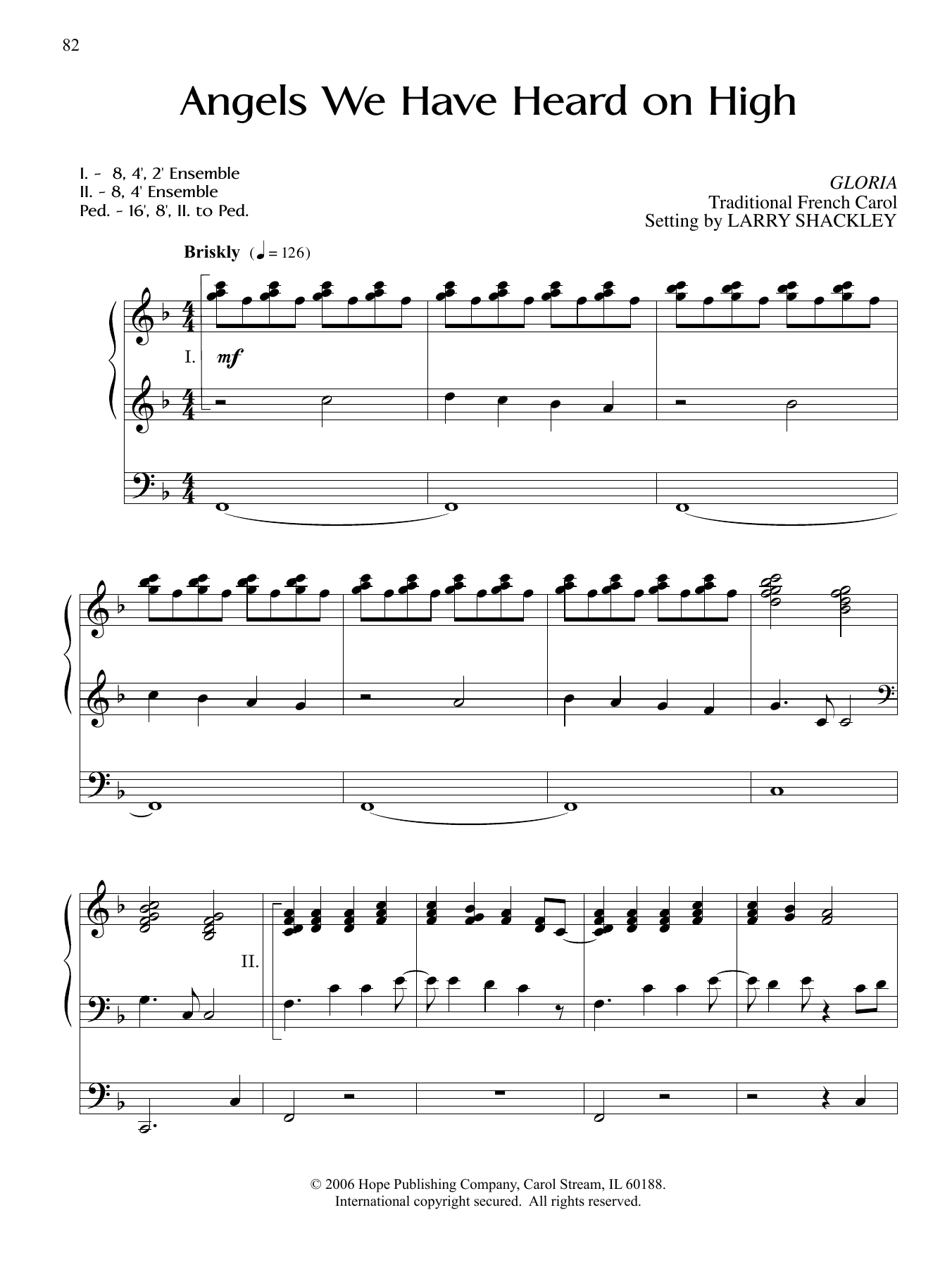 Larry Shackley Angels We Have Heard on High Sheet Music Notes & Chords for Organ - Download or Print PDF