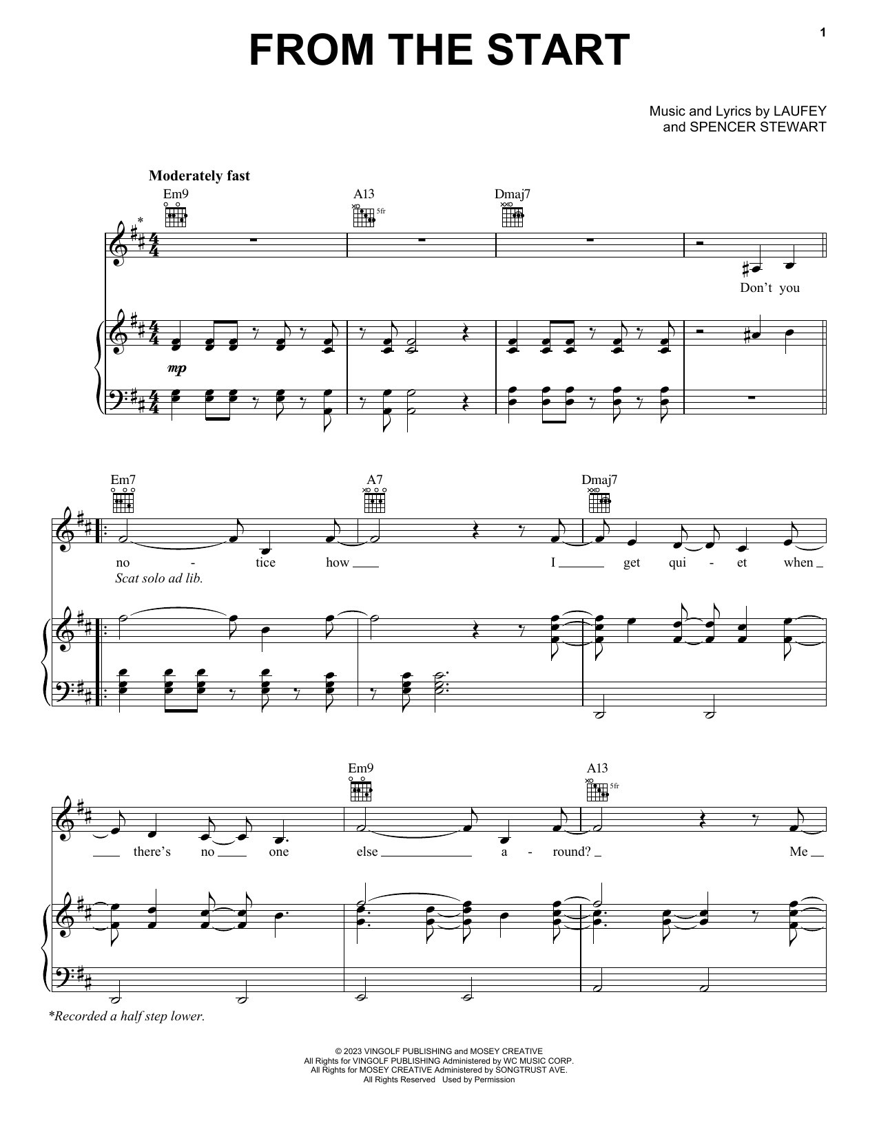 Laufey From The Start Sheet Music Notes & Chords for Piano, Vocal & Guitar Chords (Right-Hand Melody) - Download or Print PDF