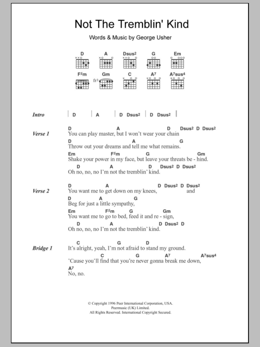 Laura Cantrell Not The Tremblin' Kind Sheet Music Notes & Chords for Lyrics & Chords - Download or Print PDF