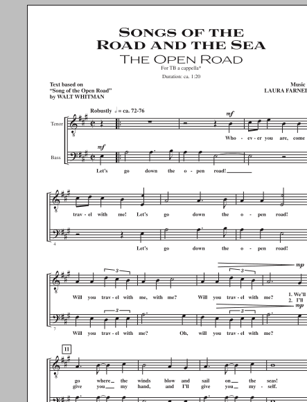 Laura Farnell Songs Of The Road And The Sea Sheet Music Notes & Chords for TB - Download or Print PDF