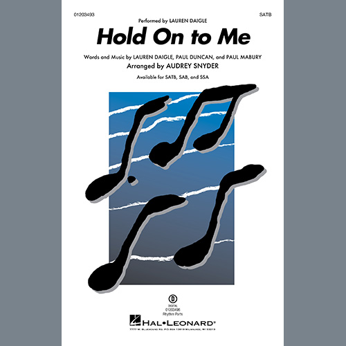 Lauren Daigle, Hold On To Me (arr. Audrey Snyder), SATB Choir