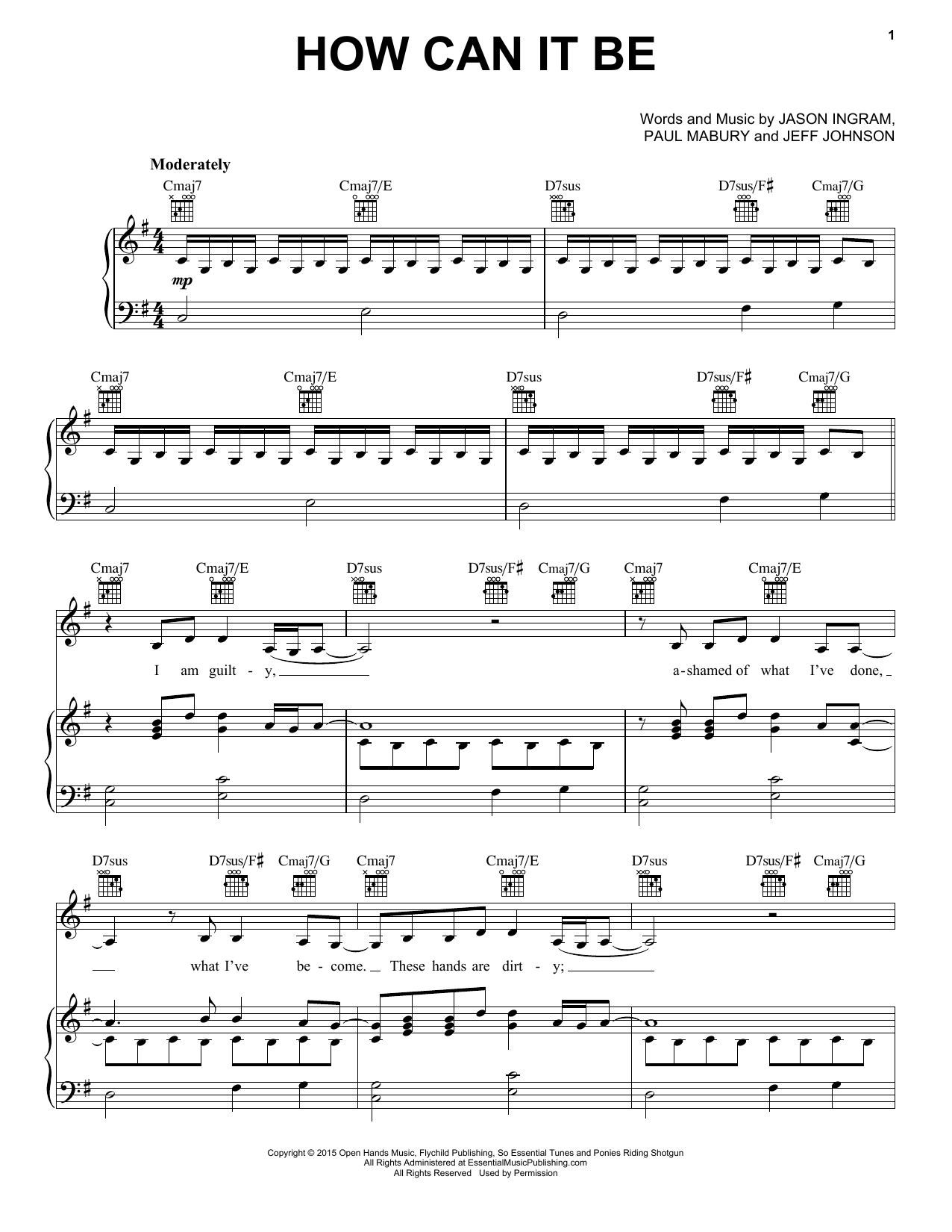 Lauren Daigle How Can It Be? Sheet Music Notes & Chords for Piano, Vocal & Guitar (Right-Hand Melody) - Download or Print PDF