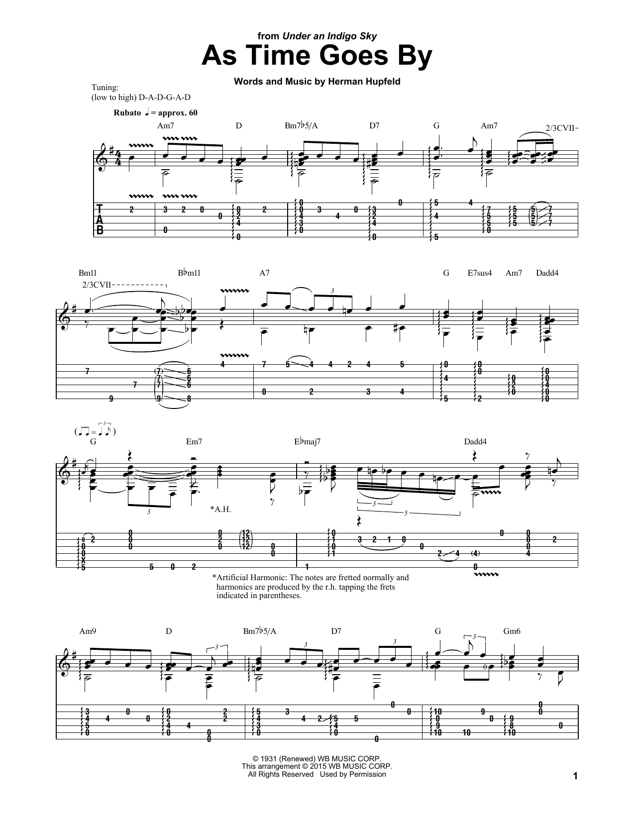 Laurence Juber As Time Goes By Sheet Music Notes & Chords for Guitar Tab - Download or Print PDF