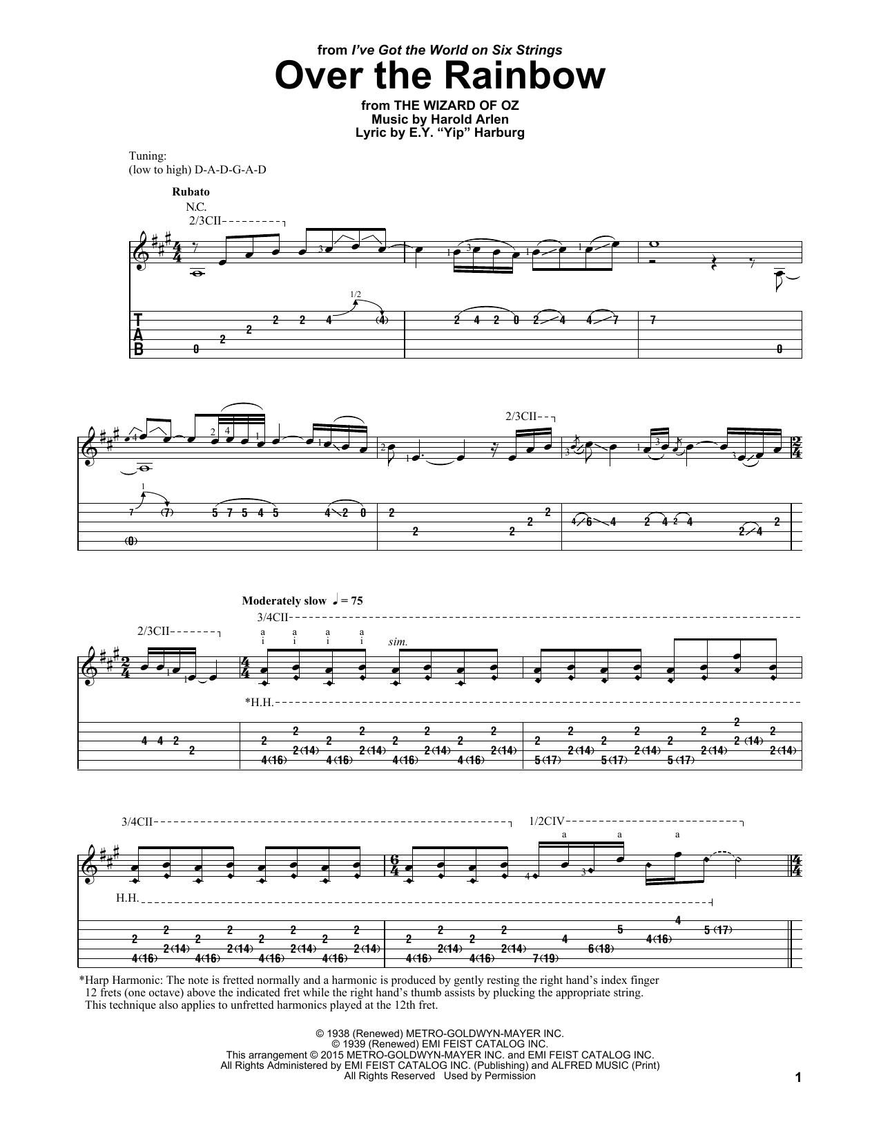 Laurence Juber Over The Rainbow Sheet Music Notes & Chords for Guitar Tab - Download or Print PDF