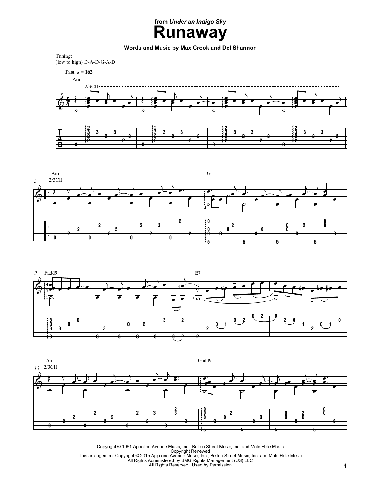 Del Shannon Runaway Sheet Music Notes & Chords for Guitar Tab - Download or Print PDF