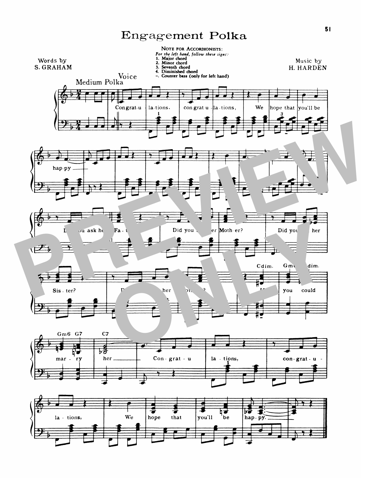Lawrence Welk Engagement Polka Sheet Music Notes & Chords for Piano Solo - Download or Print PDF